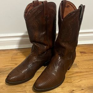 Dan Post Genuine Teju Lizard Cowboy Boots Brown